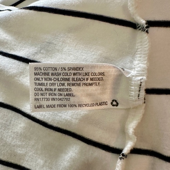 MERONA, WOMENS, BOAT NECK,3/4 SLEEVE TOP. WHITE WITH A THIN LINE STRIPE.SIZE XXL - Picture 5 of 5